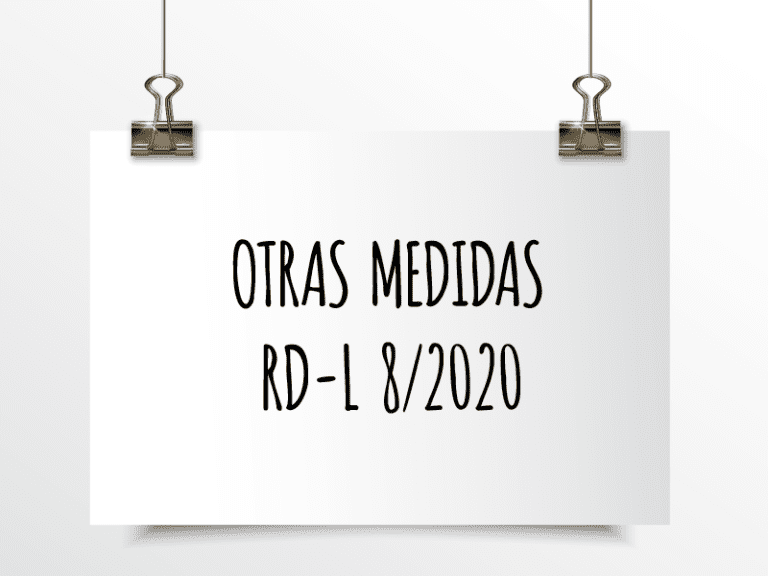 Nota de Aviso 5/2020. Otras medidas RD-L 8/2020.
