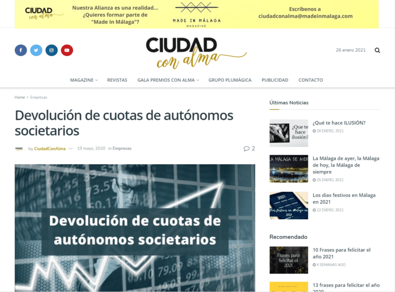 Devolución de cuotas de autónomos societarios