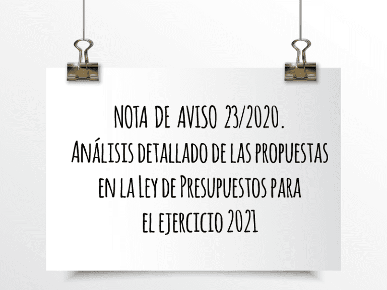 Presupuestos para el ejercicio 2021
