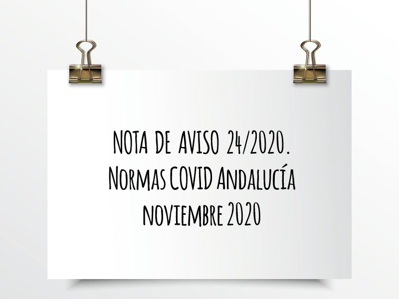 Normas Covid Andalucía noviembre 2020.