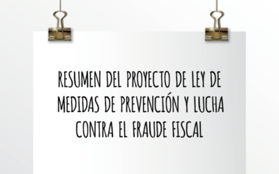 Nota de Aviso 30/2020. Resumen del Proyecto de Ley de medidas de prevención y lucha contra el fraude fiscal.