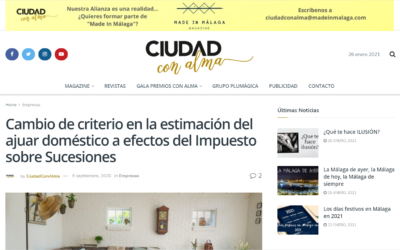 Cambio de criterio en la estimación del ajuar doméstico a efectos del Impuesto sobre Sucesiones – Ciudad con Alma