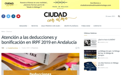 Deducciones y bonificación en IRPF 2019 en Andalucía