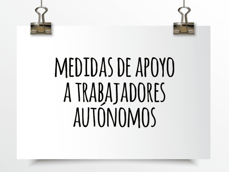Medidas de apoyo a trabajadores autónomos
