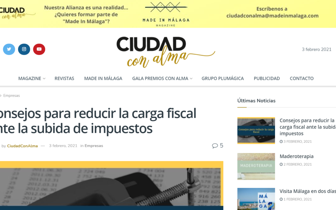 Consejos para reducir la carga fiscal ante la subida de impuestos – Ciudad con Alma