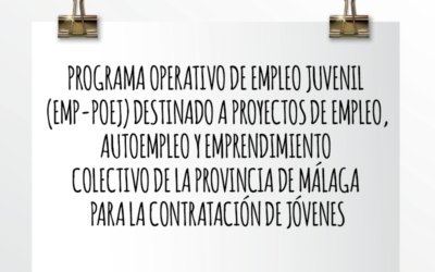 Nota de Aviso 07/2021. Programa operativo de empleo juvenil destinado a proyectos de empleo, autoempleo y emprendimiento colectivo de la provincia de Málaga para la contratación de jóvenes