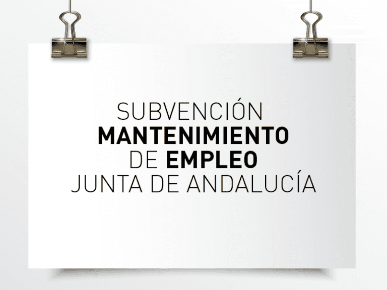 SUBVENCIÓN MANTENIMIENTO DE EMPLEO