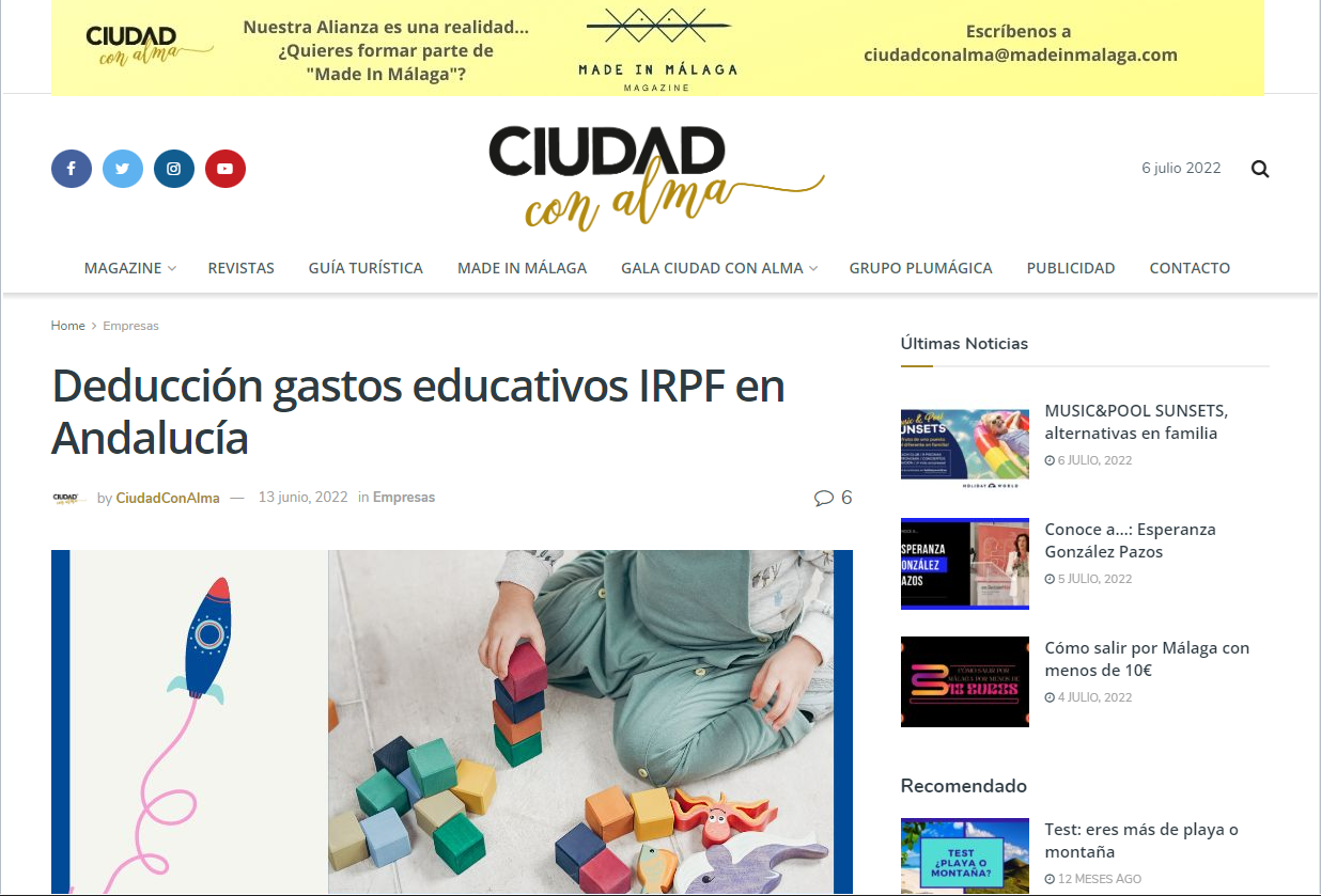 Deducción gastos educativos IRPF en Andalucía | Emede ETL GLOBAL