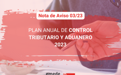 Nota de Aviso 03/23. Plan Anual de Control Tributario y Aduanero de 2023.