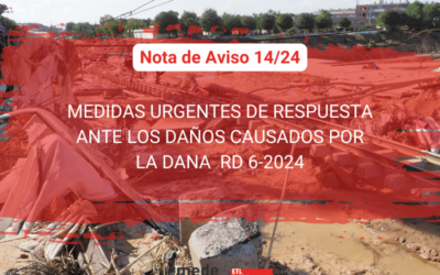 Medidas urgentes de respuesta ante los daños causados por la DANA  RD 6-2024