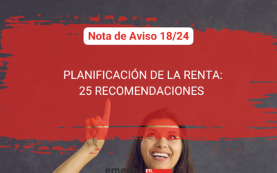 Planificación de la Renta: 25 recomendaciones