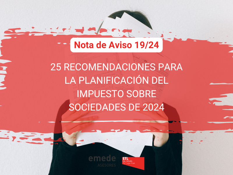 Planificación del Impuesto sobre Sociedades: 25 recomendaciones