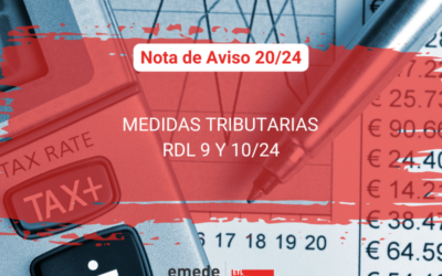 Nota de Aviso 20/24. Medidas tributarias 9 y 10/2024.